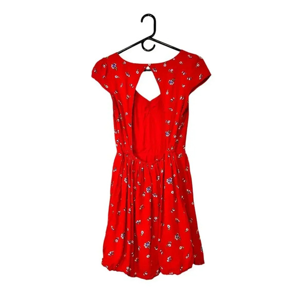 Abercrombie Red Floral Dress size M - Picture 2 of 3